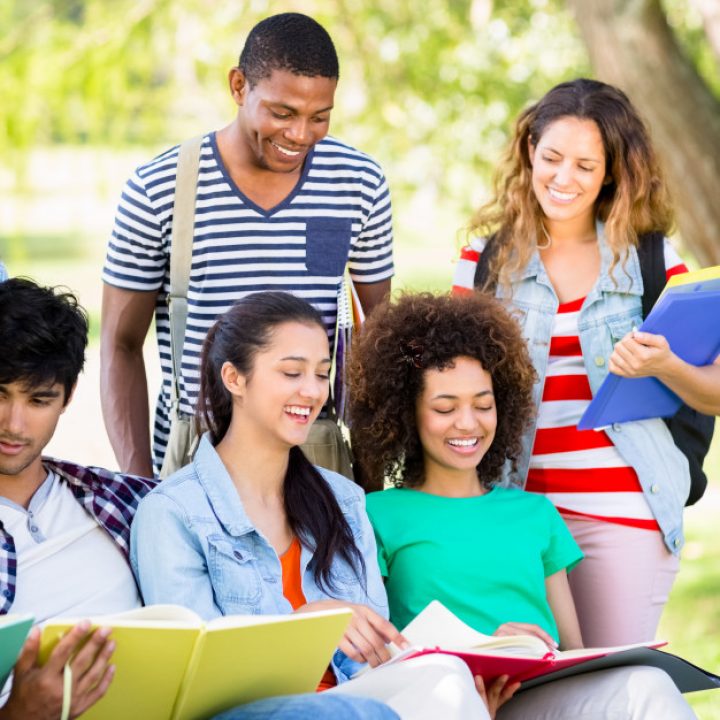 cheerful-students-studying